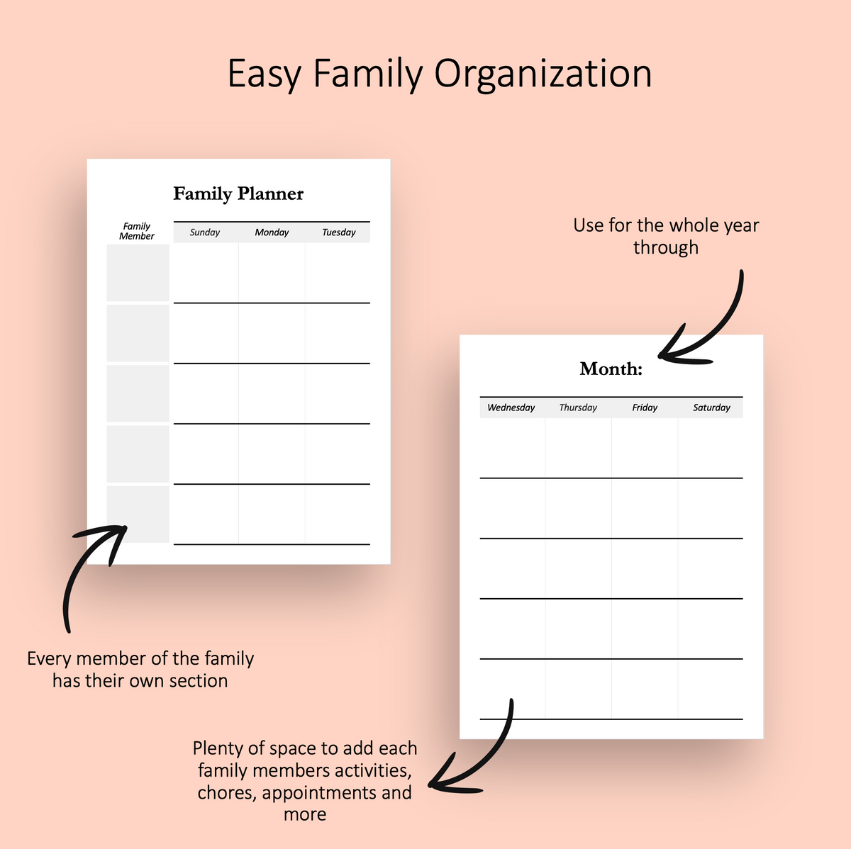 Family Planner Printable – Diary Of A Journal Planner