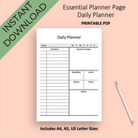 Minimalist Daily Planner Printable