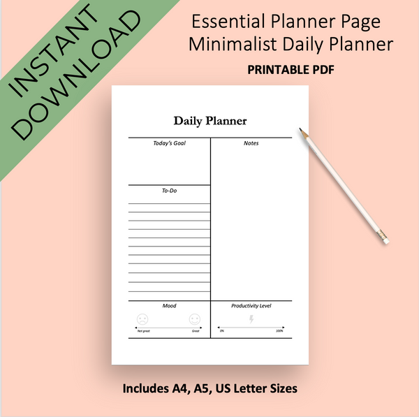 Minimalist Day Planner Printable