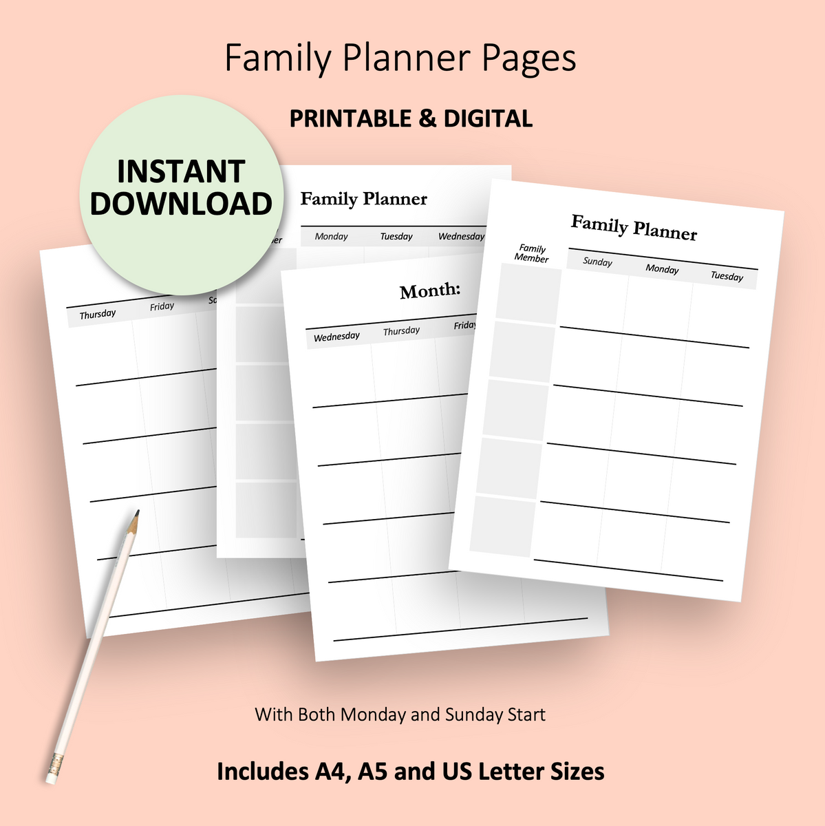 Family Planner Printable – Diary of a Journal Planner