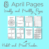 April Journal Planning Pages - Mandala Theme