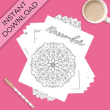 December Journal Planning Pages - Mandala Theme
