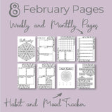 February Journal Planning Pages - Mandala Theme