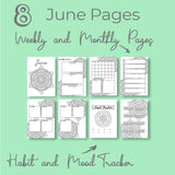 June Journal Planning Pages - Mandala Theme
