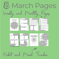 March Journal Planning Pages - Mandala Theme