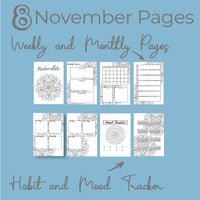 November Journal Planning Pages - Mandala Theme